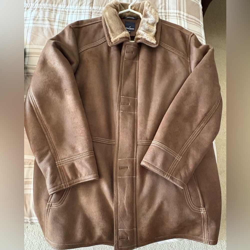 Men's Large Daniel Hechter Leather Jacket Brown